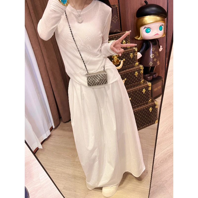 2024允初休闲百搭长款时髦调性纯色半身裙YCXB-FG4040601