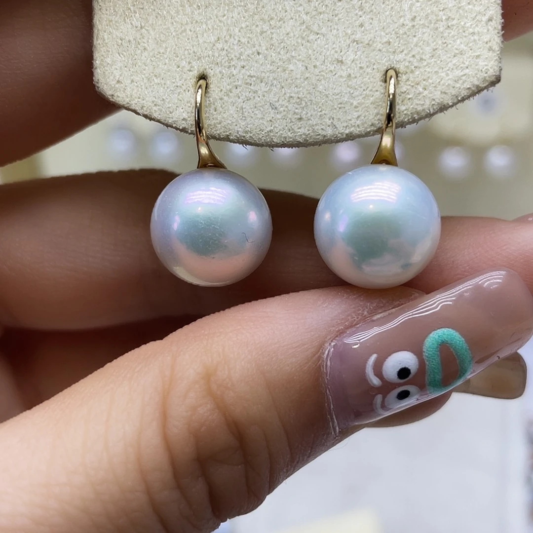 银S925镶嵌淡水珍珠耳饰