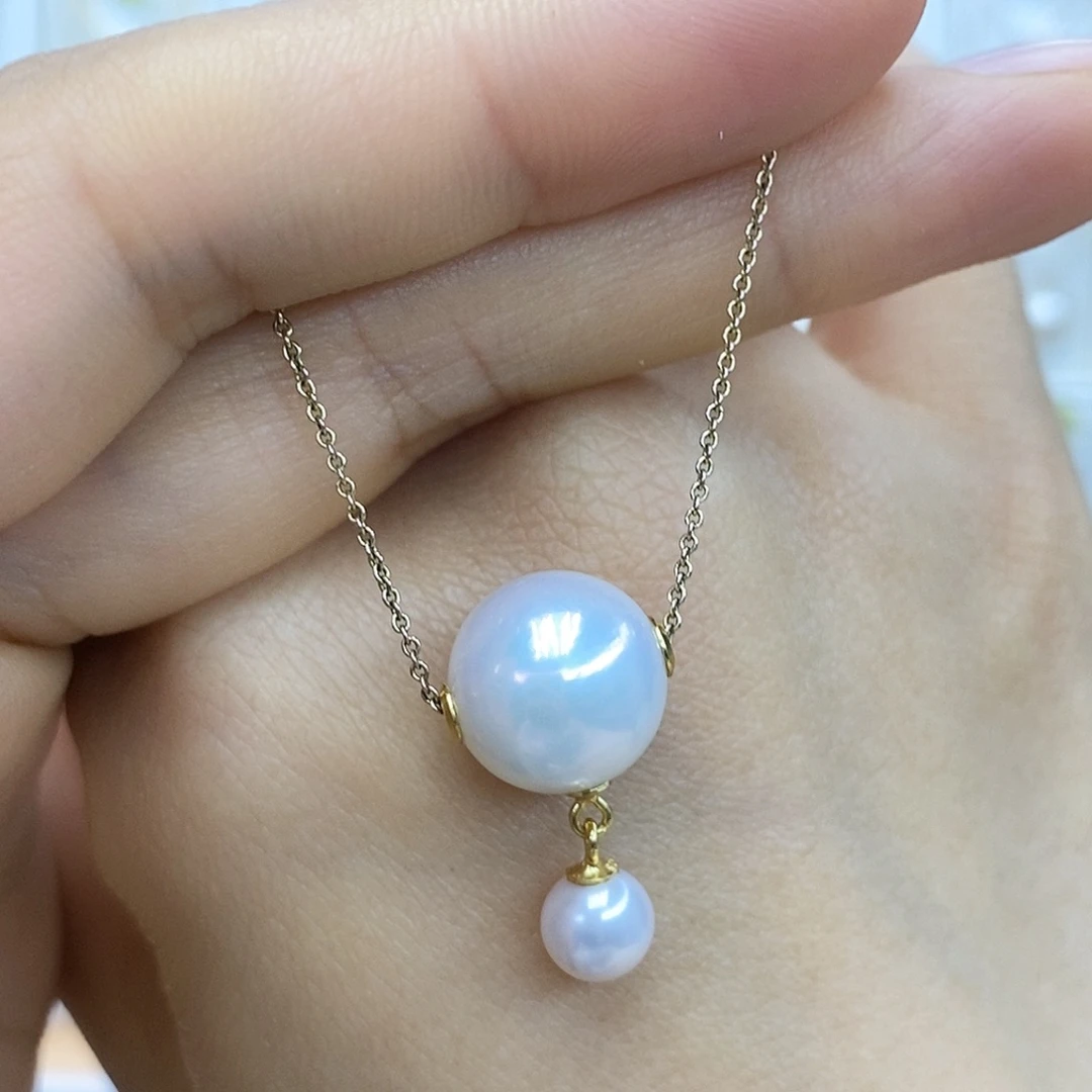 淡水珍珠银S925镶嵌吊坠(赠链)