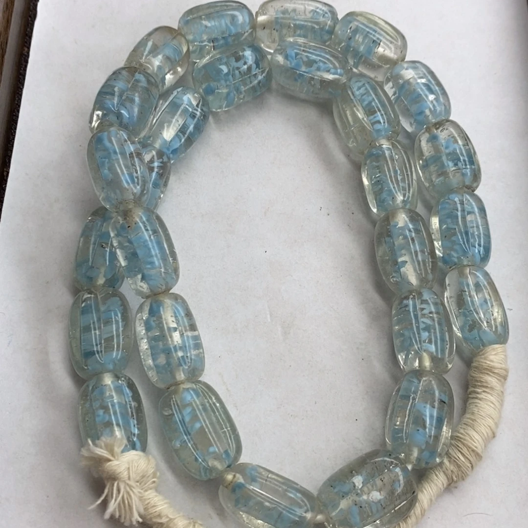 琉璃颈饰尼泊尔飘彩长瓜珠 007