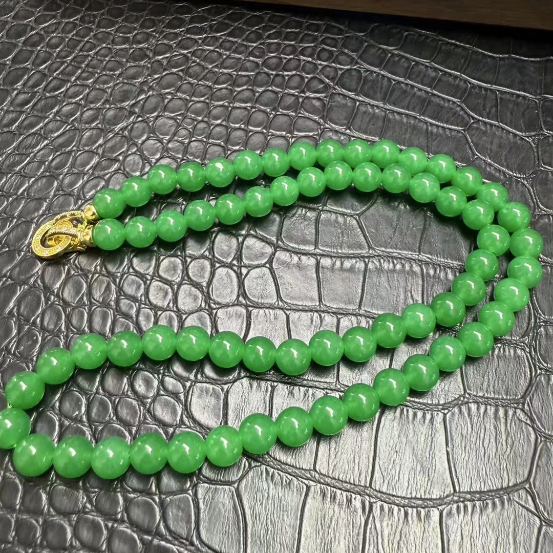 翡翠8mm项链气质时尚