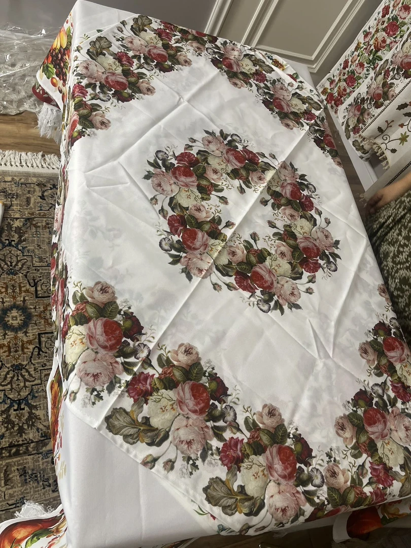 欧式复古不沾油印花酒店家用圆桌布茶几布