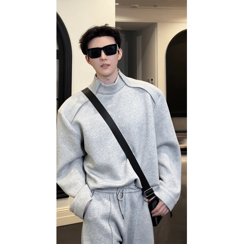 2025春季新品设计感休闲运动套装男重磅高级感卫衣宽松长裤