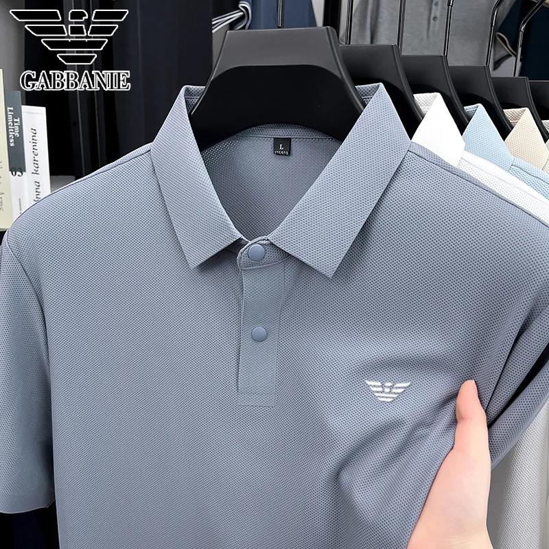 专柜正品新款男士高档无痕冰丝短袖T恤高级感万针刺绣品牌POLO衫