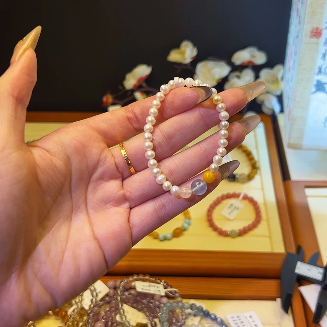 水晶手链银S925镶嵌-珍珠344