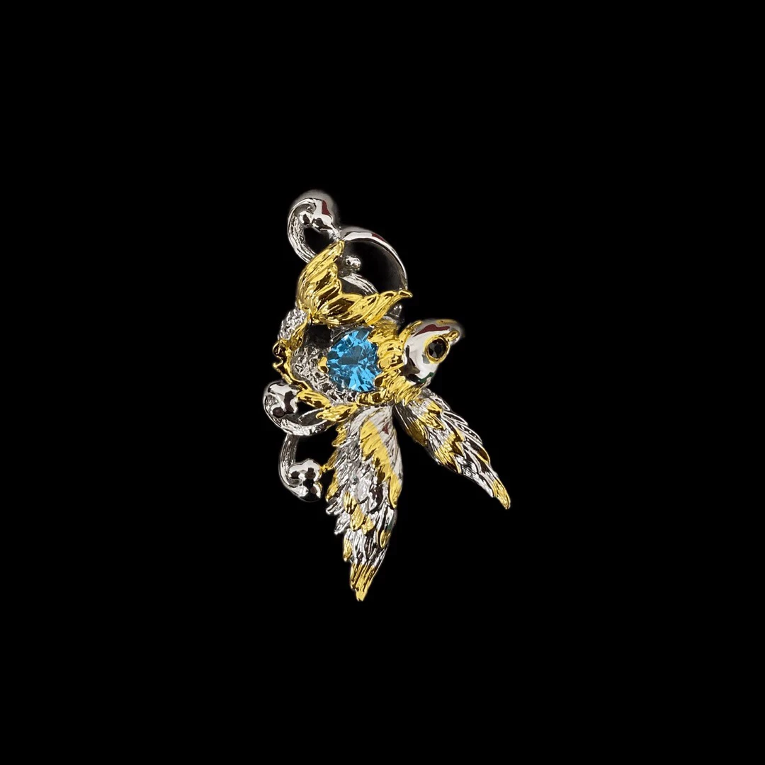 925银胸针 F5315老意大利工艺吊坠孤品