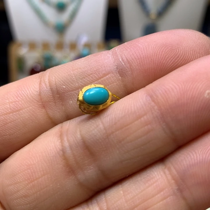 绿松石18K金镶嵌配饰