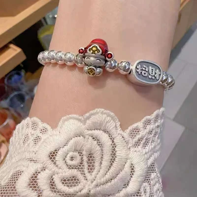 足银手链 日韩通用女编织复古手绳失序混搭风高智淡人风