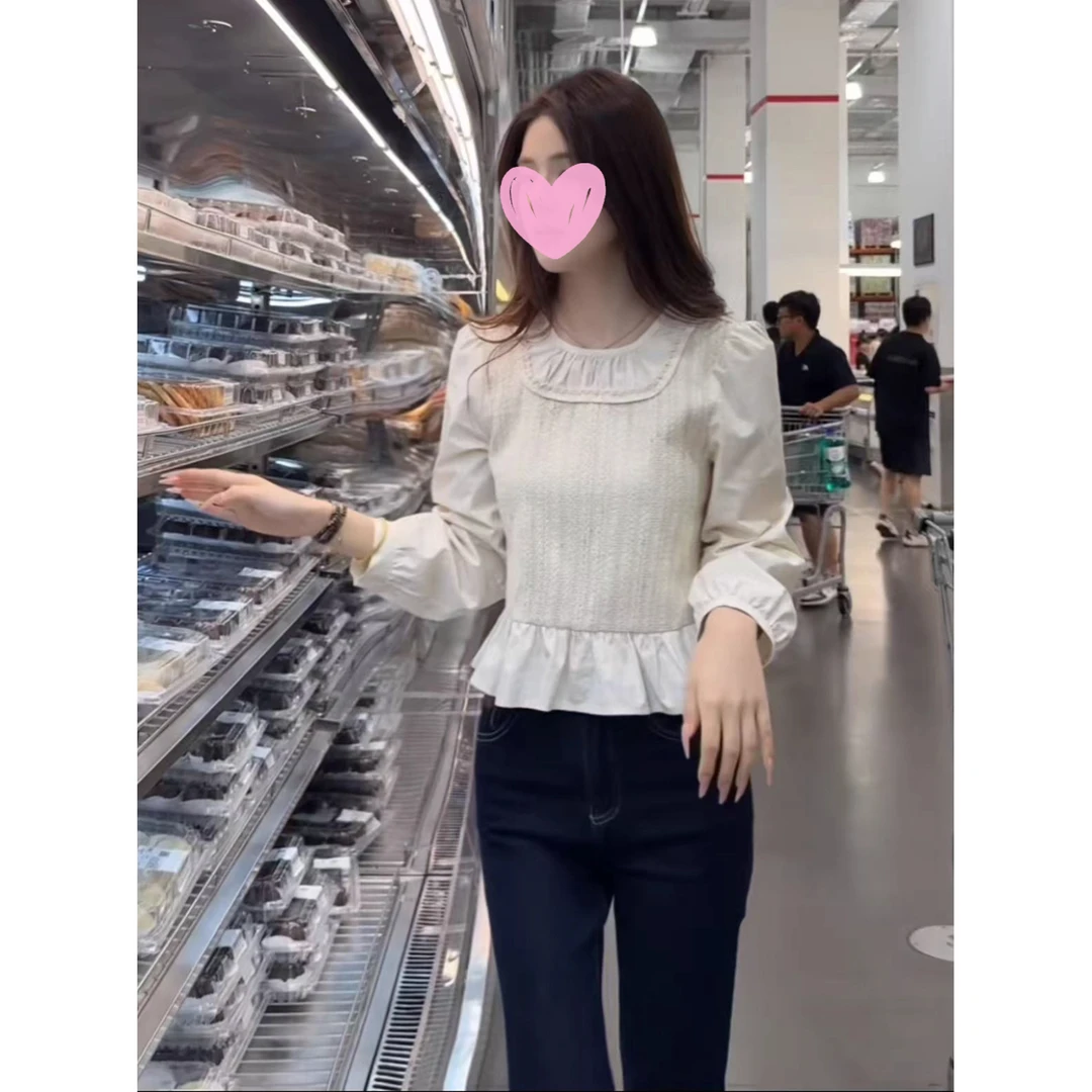 张元一同款女装法式小香风轻奢时髦长袖衬衫女秋季款温柔显瘦上衣