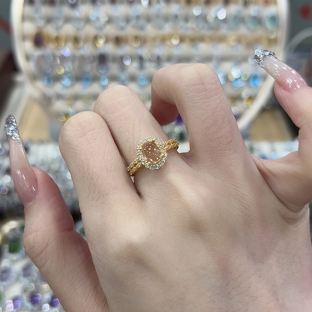 戒指银S925镶嵌黄晶