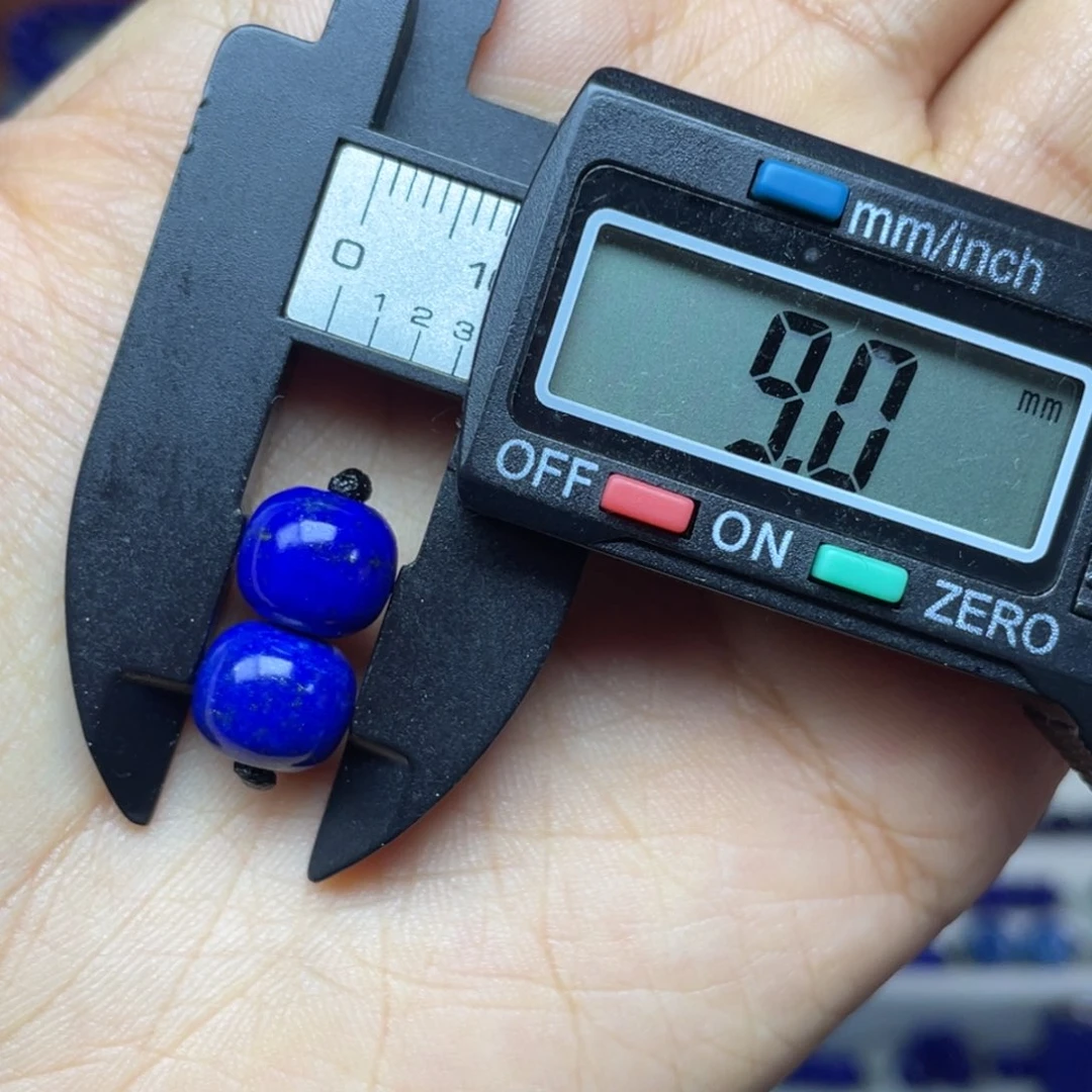 青金石未镶嵌9×8mm老型对珠配饰