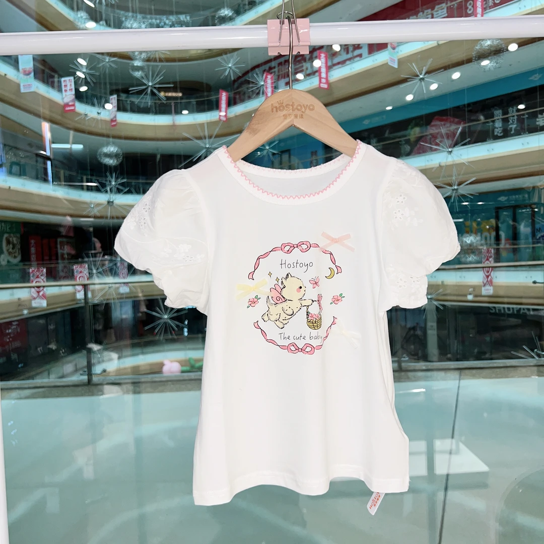 皇室童缘2025春季新款女童甜美印花T恤17630235021