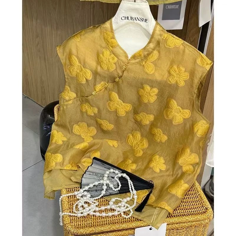 L & L 云云【云织逸韵】复古夏季刺绣花朵休闲风女装民族风  H0278