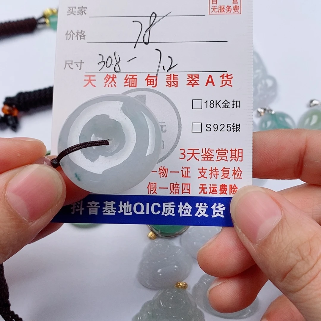 颈饰未镶嵌翡翠挂件
