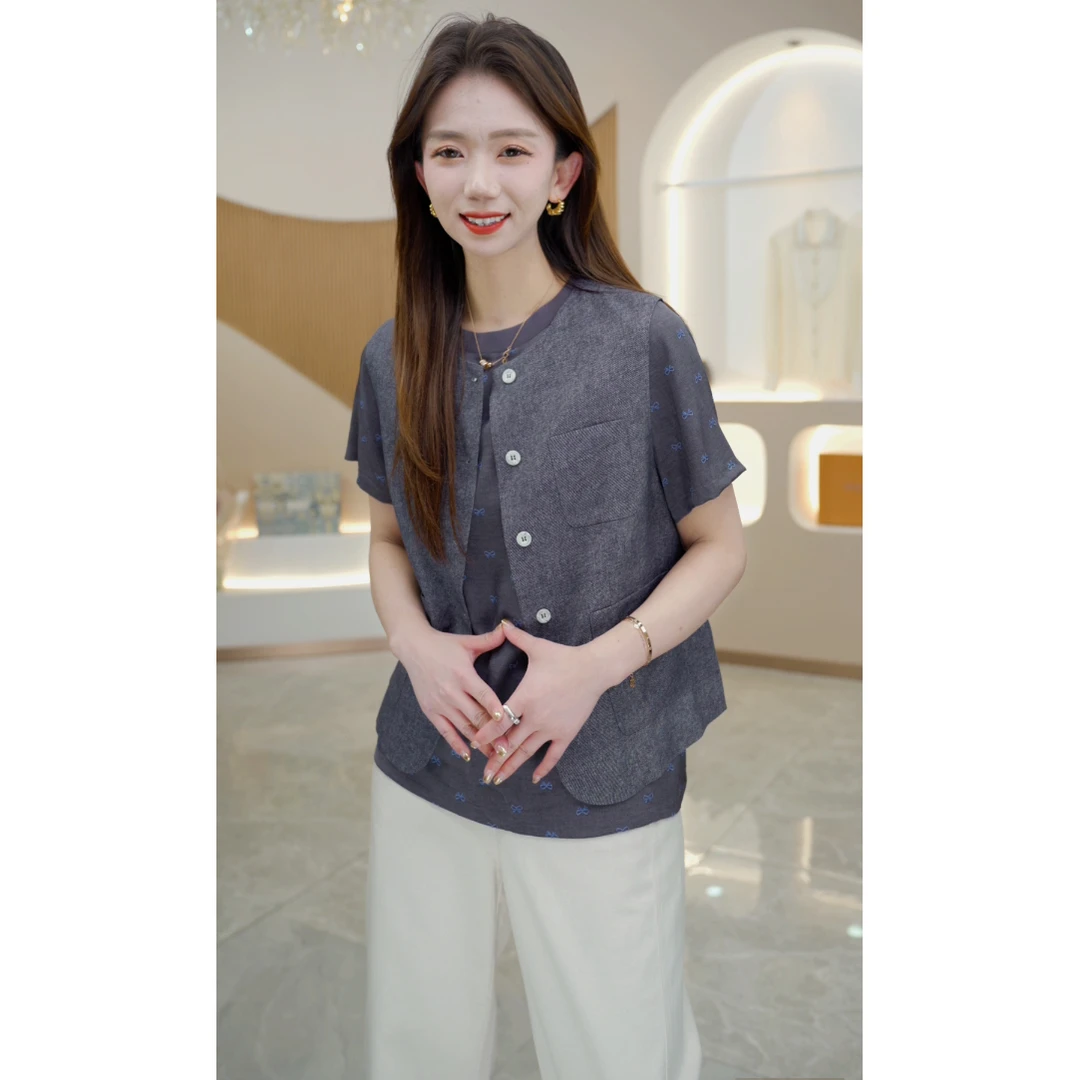 R H【老牛仔】2025春夏新款休闲气质马夹外套RH110