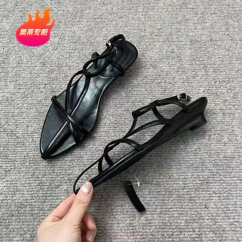 【奥莱专柜】尖头凉鞋女外穿小众手工鞋2025夏季新透明高跟鞋凉鞋