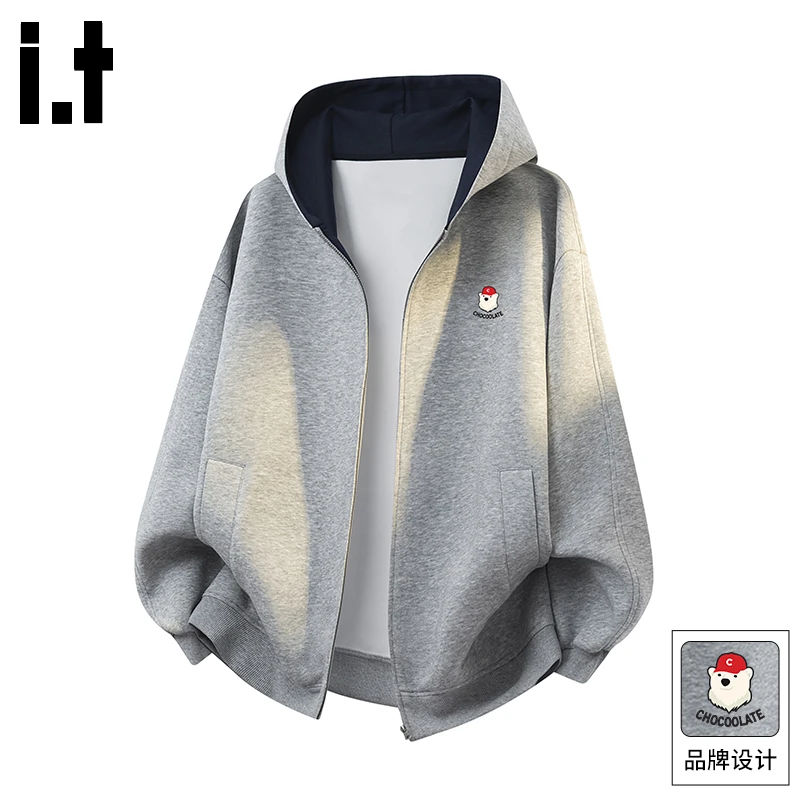 it :CHOCOOLATE秋季潮流重磅卫衣男美式复古宽松舒适连帽休闲外套