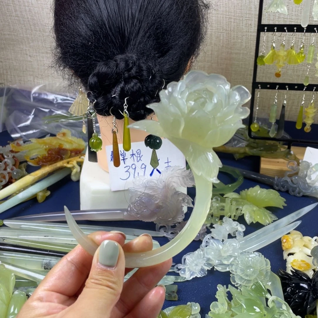 用***1蛇纹石玉未镶嵌发饰