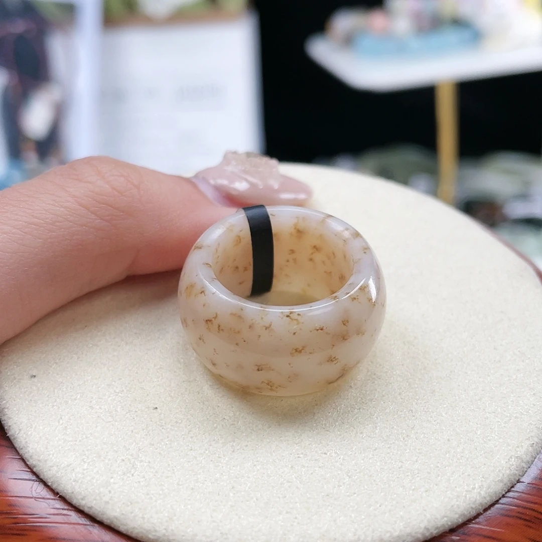 和田玉未镶嵌戒指P58桂花墩墩17.3不退换