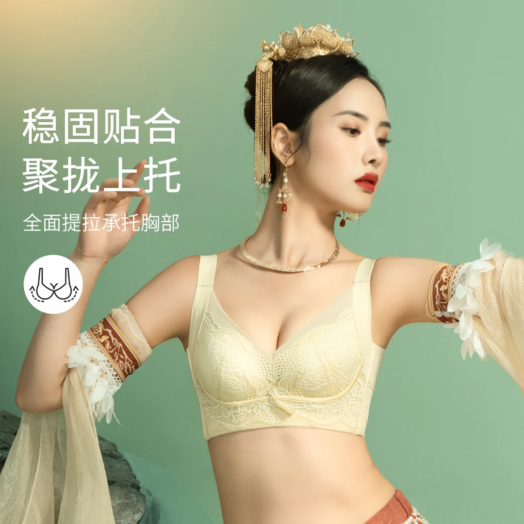爱戴内衣女款2025新款网红爆款小胸聚拢型文胸新中式山茶花64458