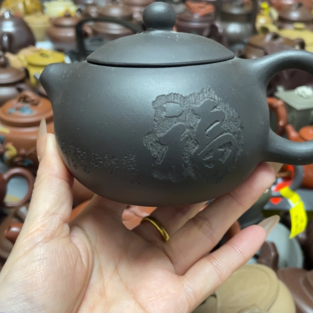 底槽青茶壶紫砂艺术作品