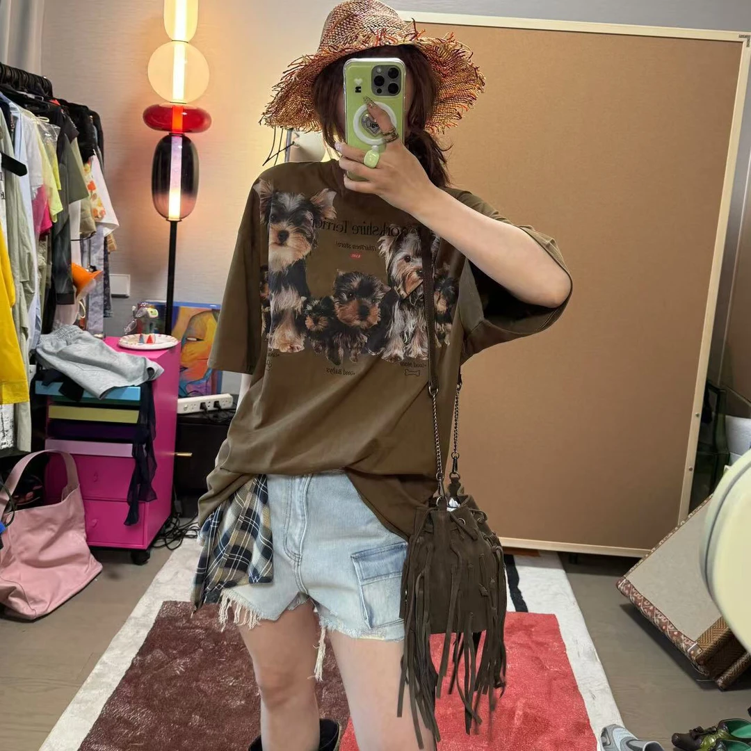 约克夏印花短袖T恤