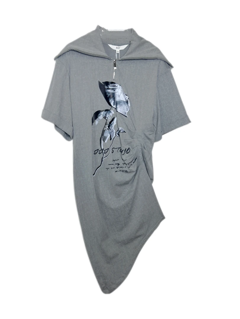 JJJ-运动时尚休闲夏季潮流潮流灰色连衣裙1L002