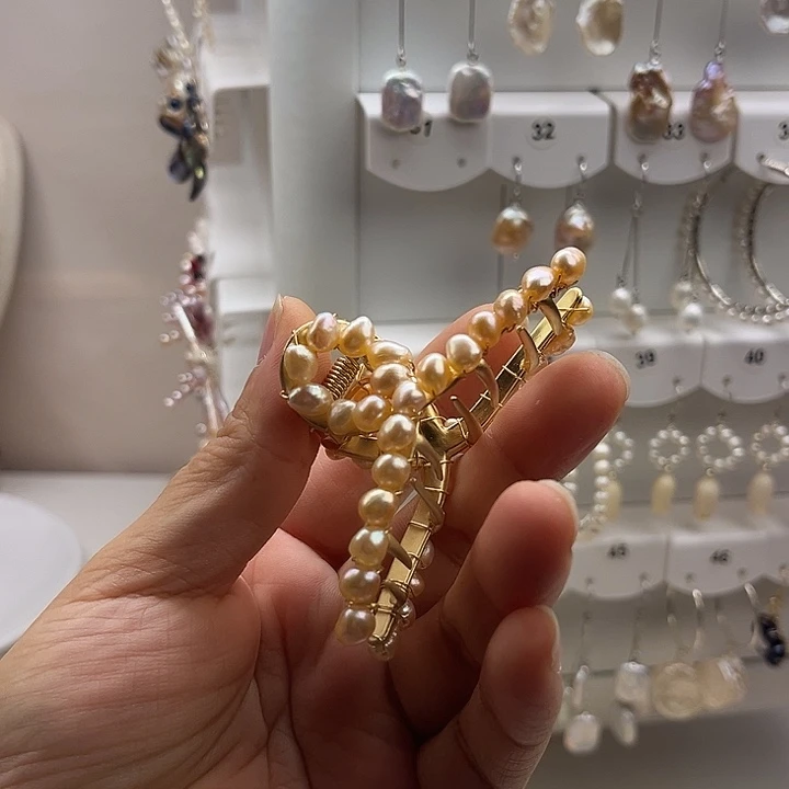 未镶嵌发夹淡水珍珠