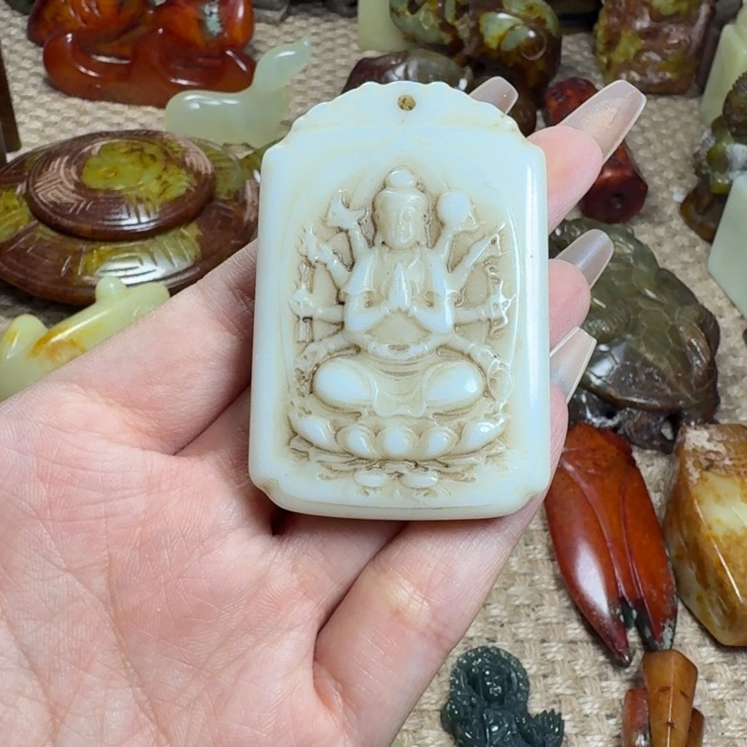 感***恩吊坠白玉菩提挂件
