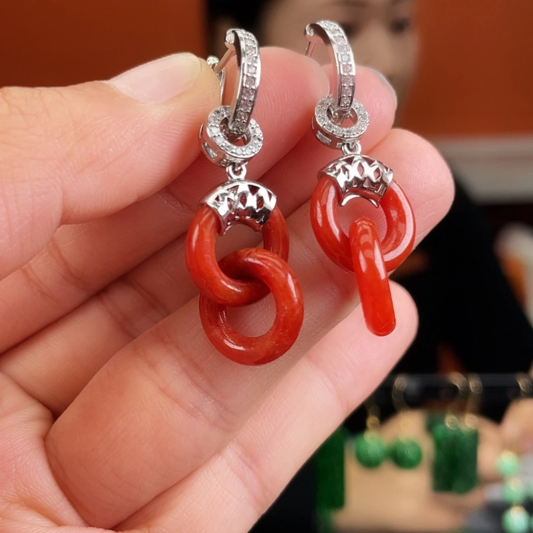 翡翠未镶嵌耳饰饰品