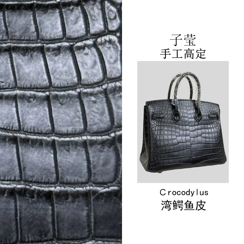 【子莹高定】新款高奢BK25CM雾面湾鳄鱼皮气质时尚手提包