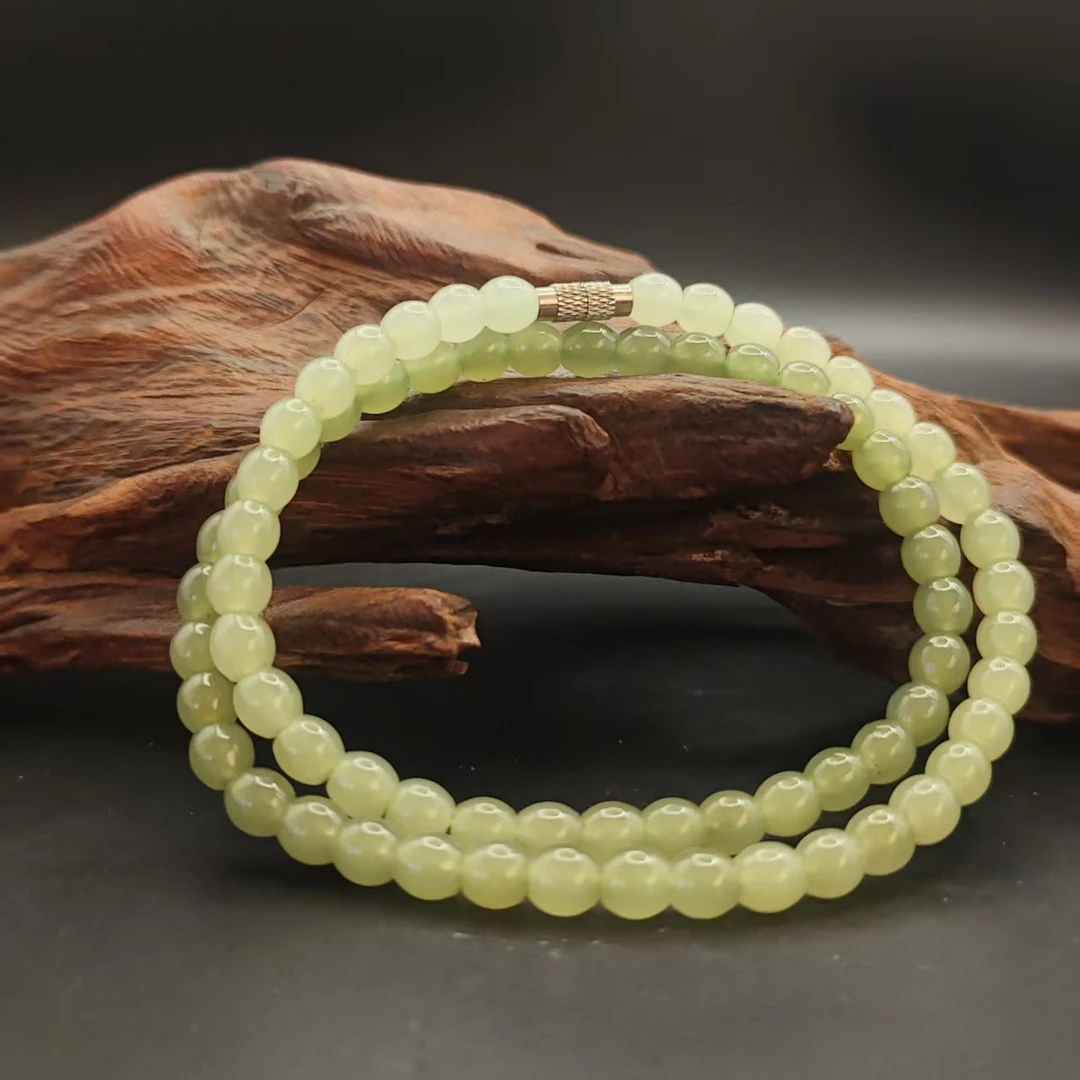 Z和田玉渐变桶珠项链（卡5）0579