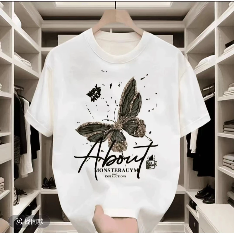 [L2]圆领短袖-民族风男士男款白色夏委半袖宽松印花修身经典