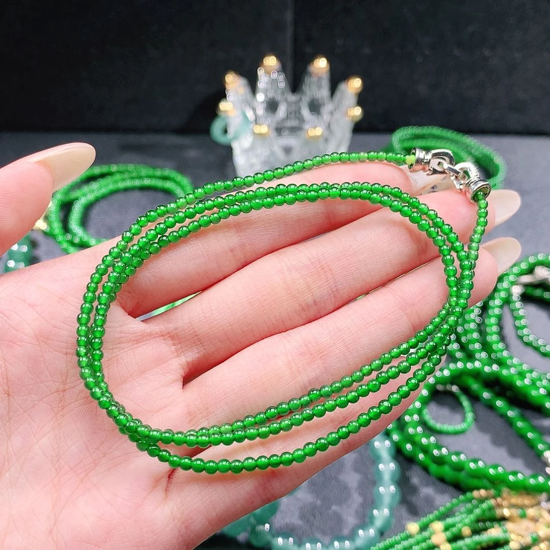 翡翠未镶嵌手串项链2.6mm