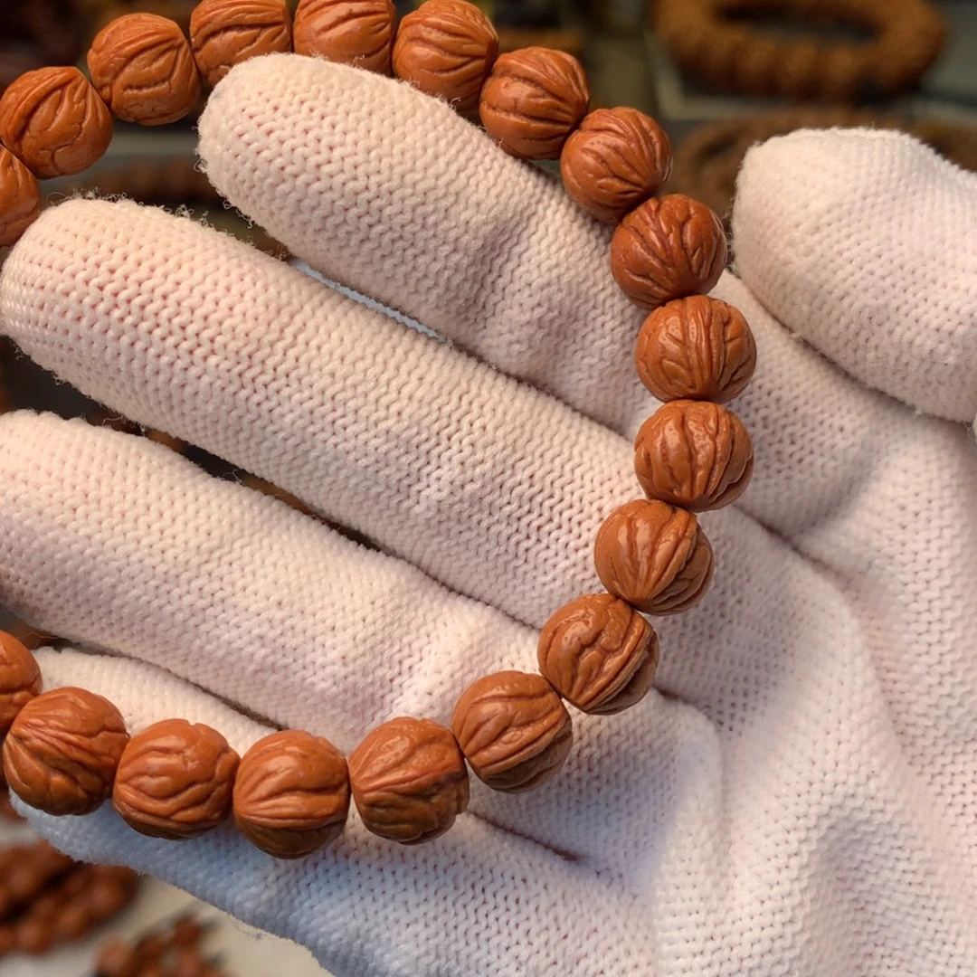 逗***逗桃核手串秦岭龙纹