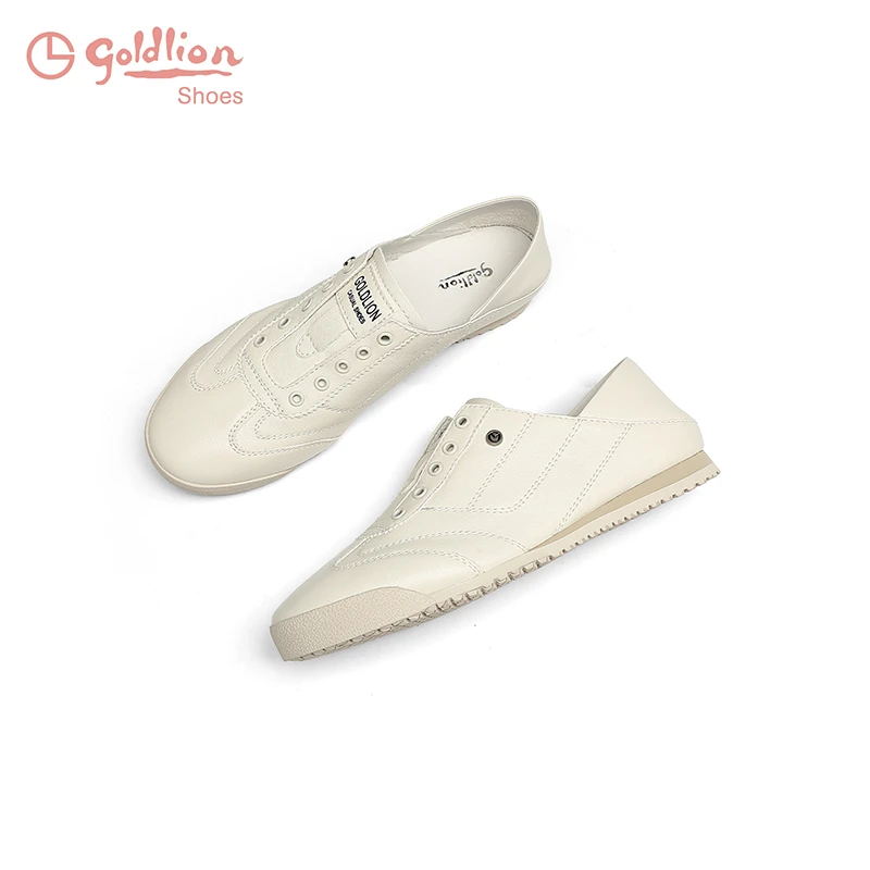 金利来女鞋2025春季新款真皮休闲平底一脚蹬阿甘德训鞋G682510072