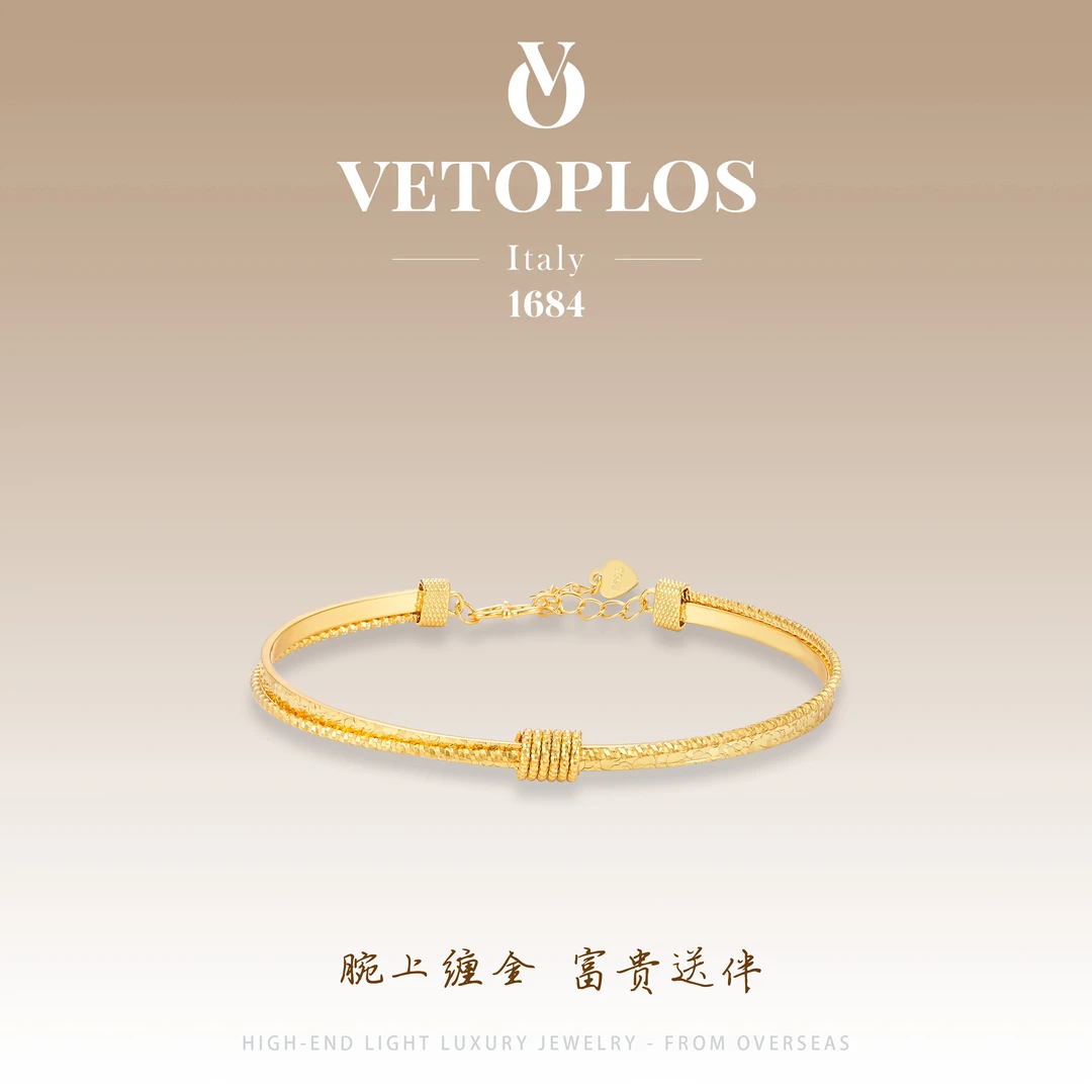 925银【金承吉祥】Vetoplos限定款古法中式手镯F5400