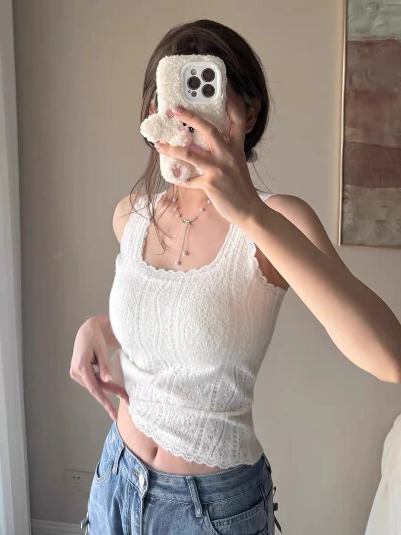 性感磨毛蕾丝吊带背心女内搭带胸垫秋冬保暖内衣打底修身抹胸上衣