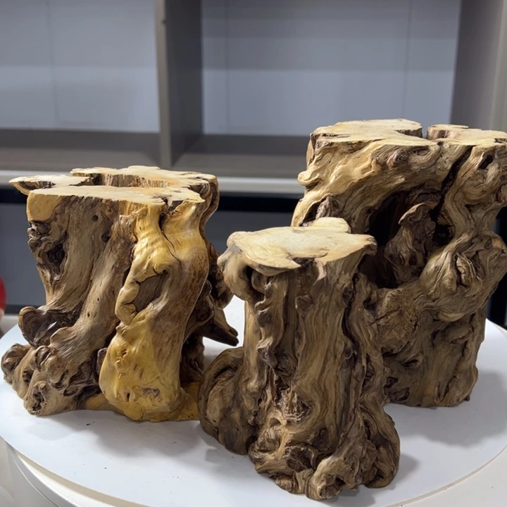 竺***房木石榴木榴疤底座摆件