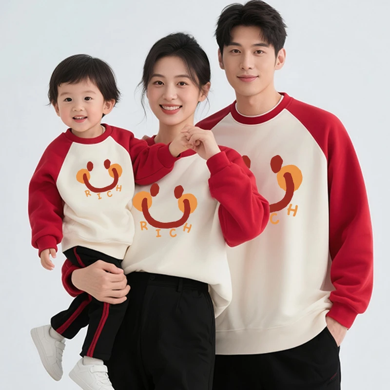 亲子装卫衣婴儿周岁百天2025新款一家三口四口母女母子装学生班服