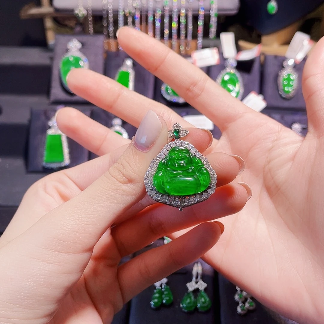 爱****翡翠银S925镶嵌颈饰佛公