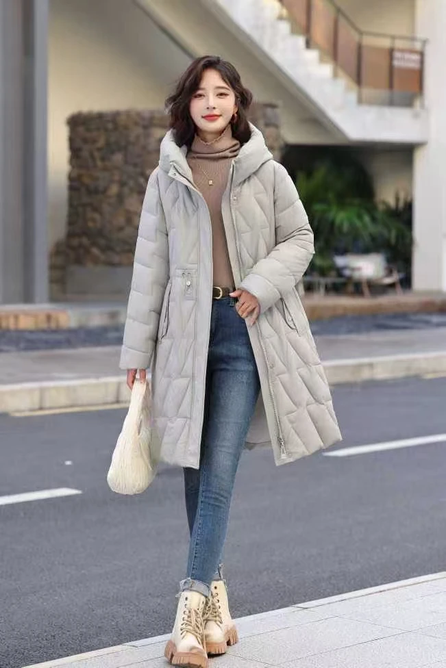 中长款加厚女款棉服连帽女装休闲百搭999-A620