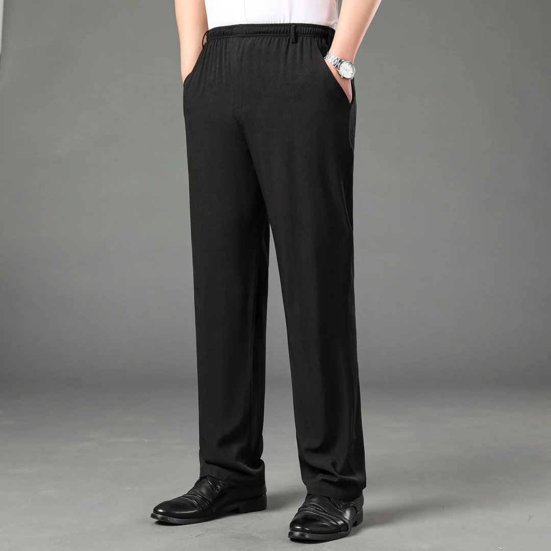 苏杭丝绸  男士真丝夏季休闲百搭薄款长裤轻薄柔软透气凉爽