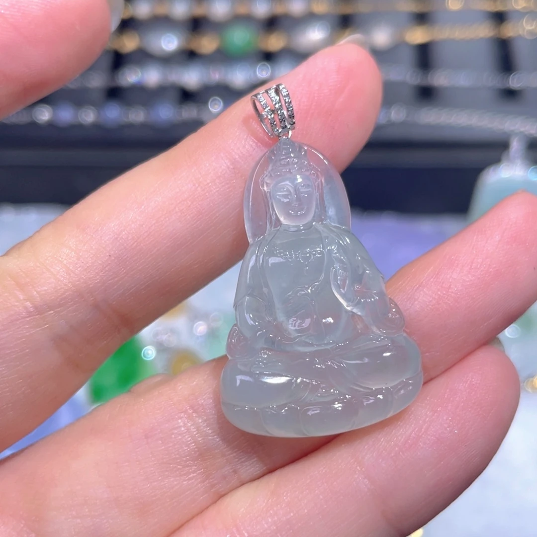颈饰18K金镶嵌翡翠翡翠