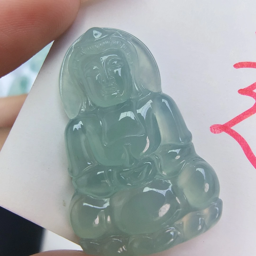 翡翠未镶嵌颈饰观音
