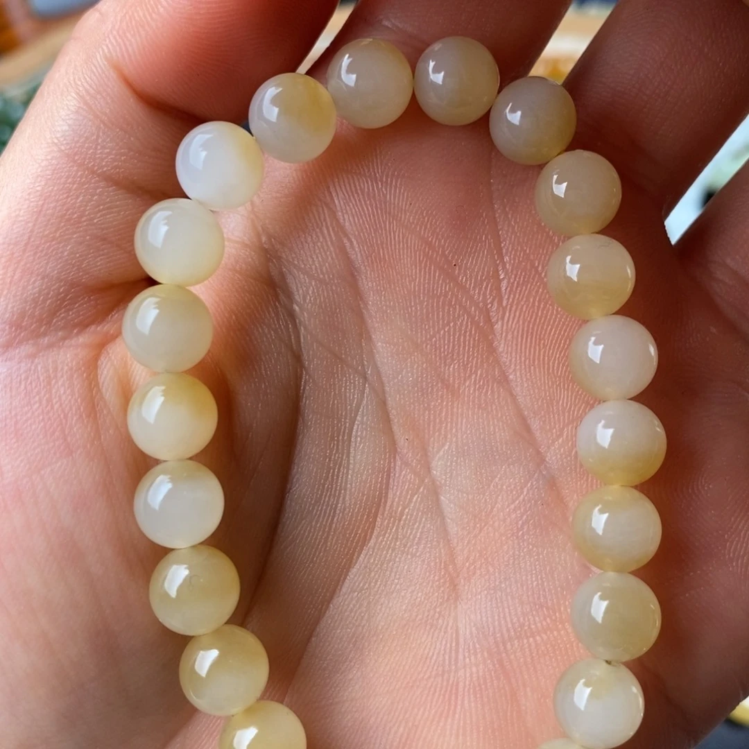 和田玉未镶嵌手串且末糖白手串
