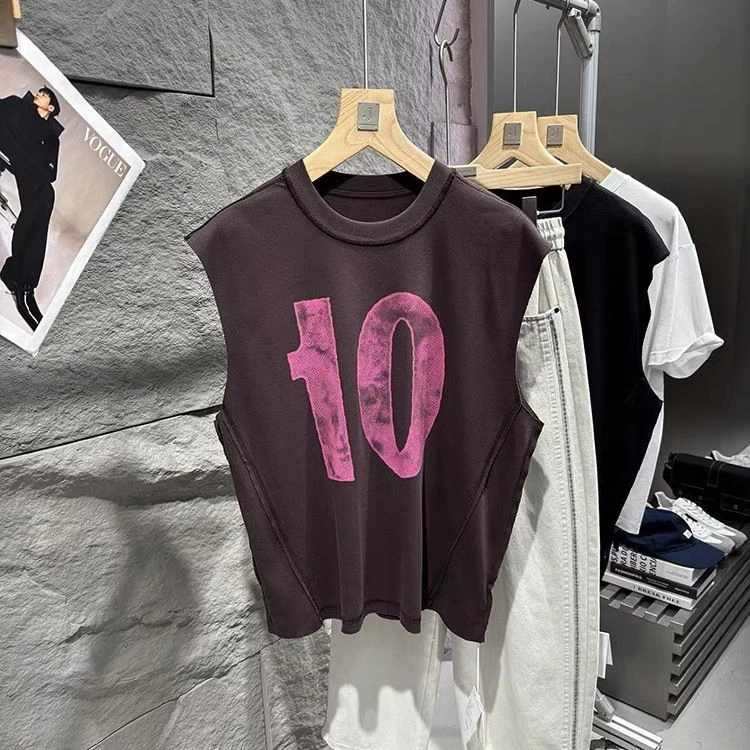 镇店王炸!质感爆棚!FOG高街 重磅毛边水洗!男士无袖T恤背心062