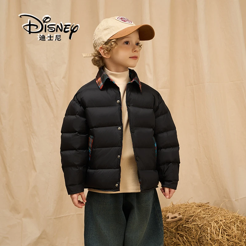 Disney/迪士尼儿童双面穿羽绒内胆秋冬男女中大童格子外套