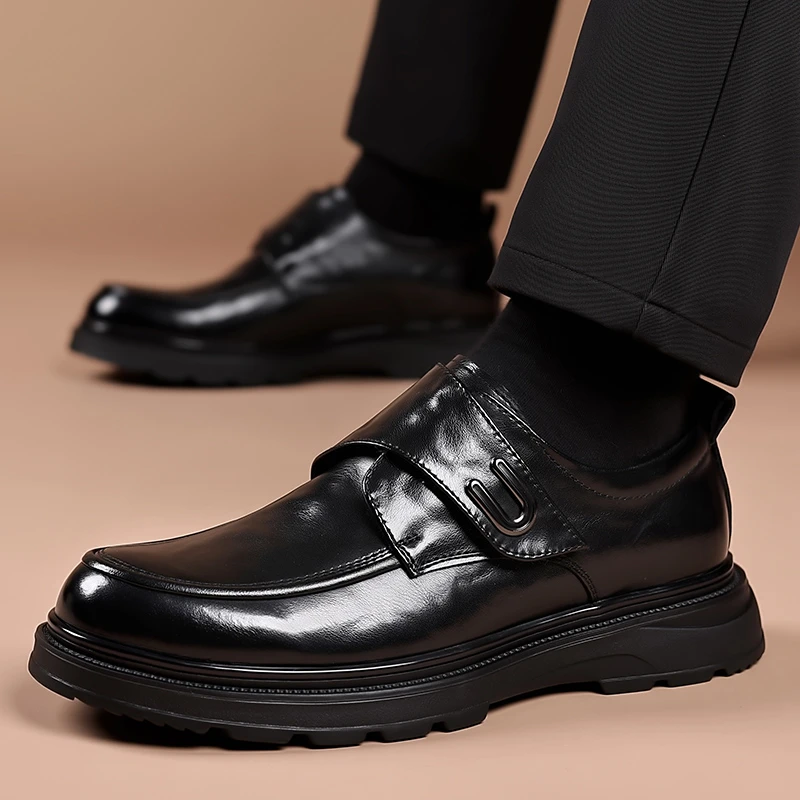 22952男士休闲皮鞋男一脚蹬秋季豆豆牛皮商务正装百搭乐福男鞋
