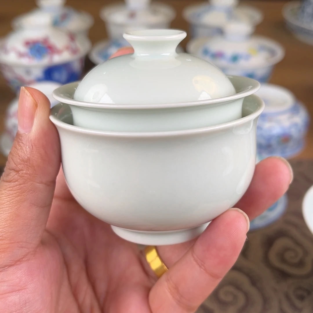 杯微瑕景德镇陶瓷盖碗